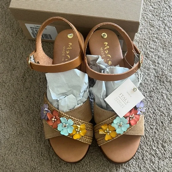 Mariana Brown Tan Sandals with Block Heel size 39 - Picture 3 of 4